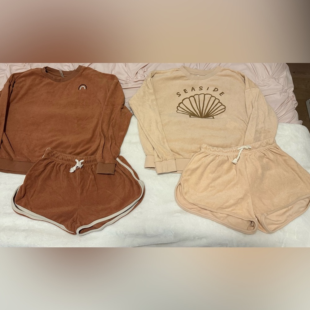 Rylee + Cru Terry Cloth sweatshirt / shorts sets